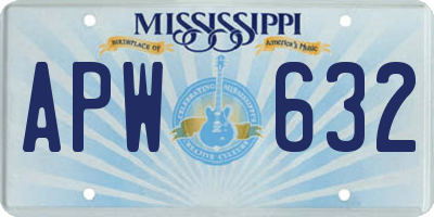 MS license plate APW632