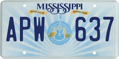 MS license plate APW637