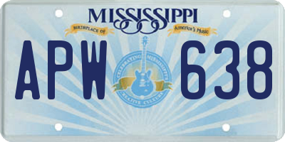 MS license plate APW638