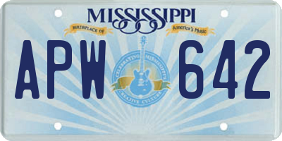 MS license plate APW642