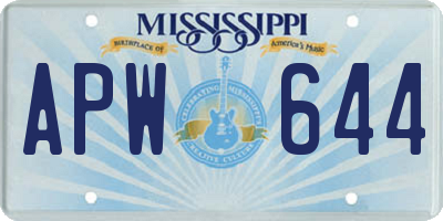 MS license plate APW644