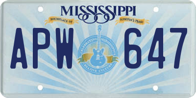 MS license plate APW647