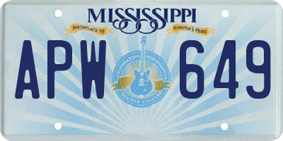 MS license plate APW649