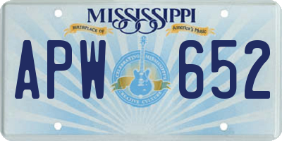MS license plate APW652