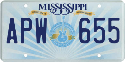 MS license plate APW655