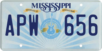 MS license plate APW656
