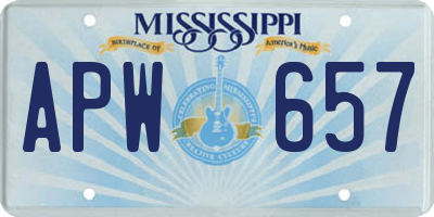 MS license plate APW657