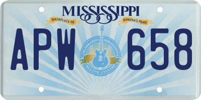 MS license plate APW658