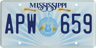 MS license plate APW659