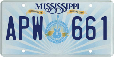 MS license plate APW661