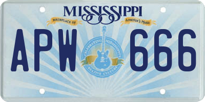 MS license plate APW666