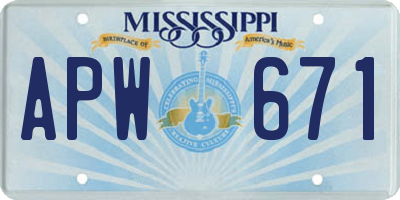 MS license plate APW671