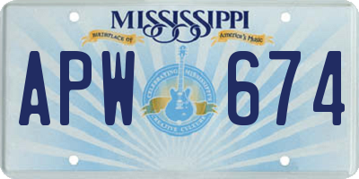 MS license plate APW674