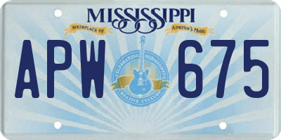 MS license plate APW675
