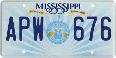 MS license plate APW676