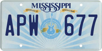 MS license plate APW677