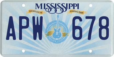 MS license plate APW678
