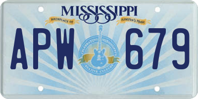 MS license plate APW679