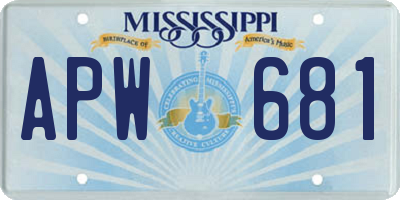 MS license plate APW681