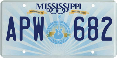 MS license plate APW682