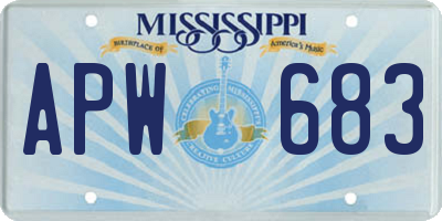 MS license plate APW683