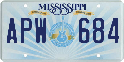 MS license plate APW684
