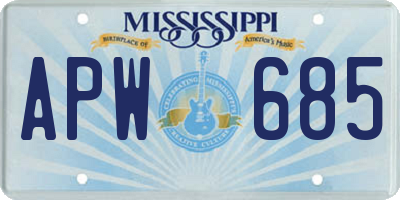 MS license plate APW685