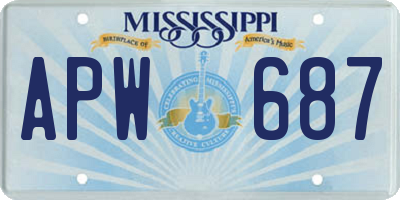 MS license plate APW687
