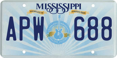 MS license plate APW688