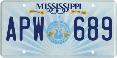 MS license plate APW689