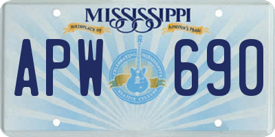 MS license plate APW690
