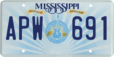 MS license plate APW691