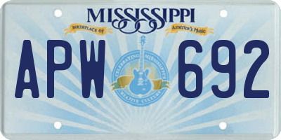 MS license plate APW692