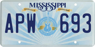 MS license plate APW693