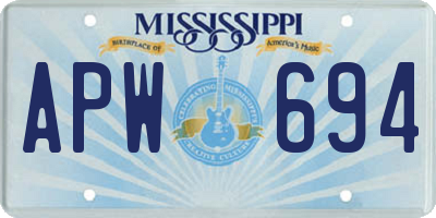 MS license plate APW694