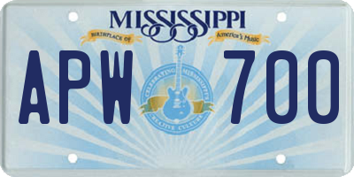 MS license plate APW700