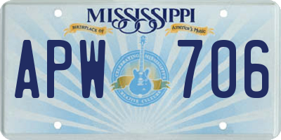 MS license plate APW706