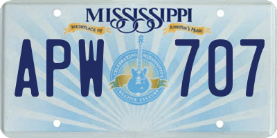 MS license plate APW707