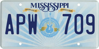 MS license plate APW709