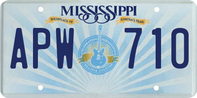 MS license plate APW710