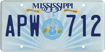 MS license plate APW712