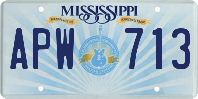 MS license plate APW713