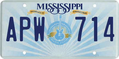 MS license plate APW714