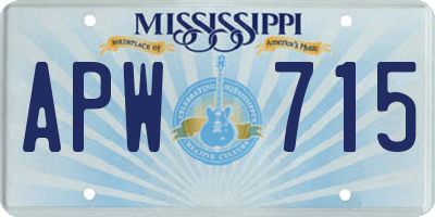 MS license plate APW715