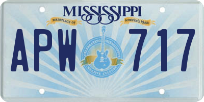 MS license plate APW717