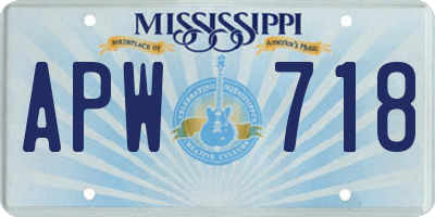 MS license plate APW718