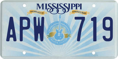 MS license plate APW719