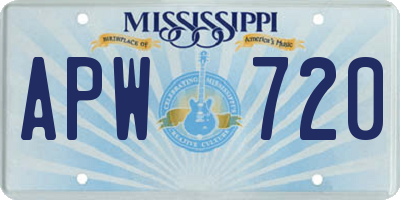 MS license plate APW720