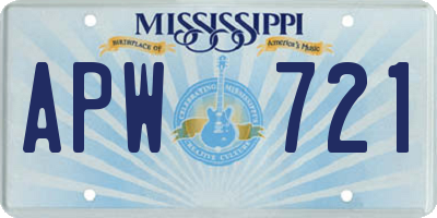 MS license plate APW721