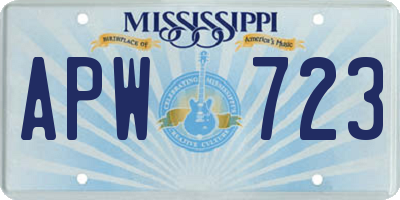 MS license plate APW723